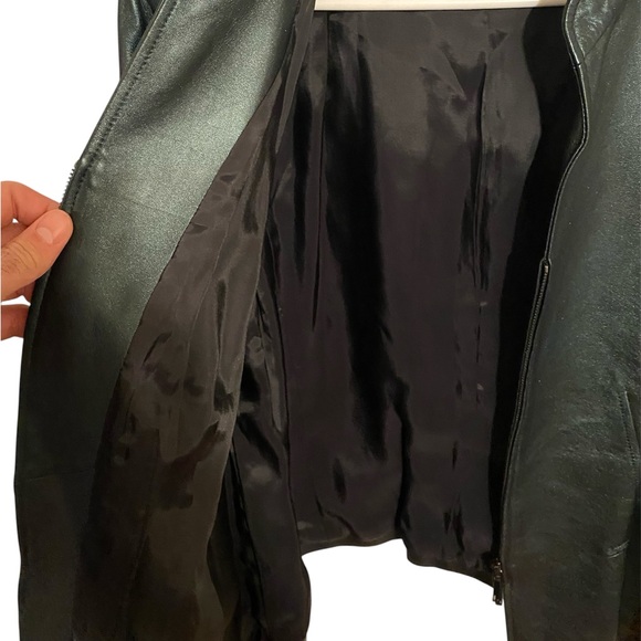 Lafayette 148 New York metallic green lambskin jacket - Picture 5 of 15